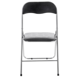Hopfällbar stol med vadderad sits och metallram