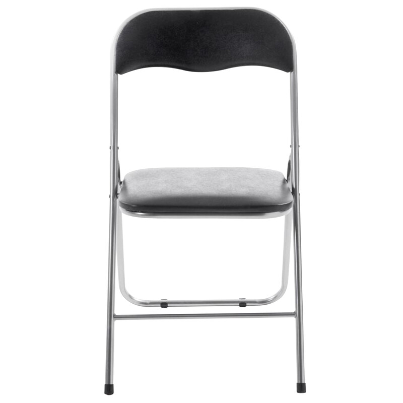 Hopfällbar stol med vadderad sits och metallram