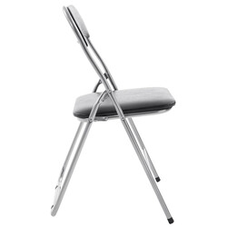 Hopfällbar stol med vadderad sits och metallram