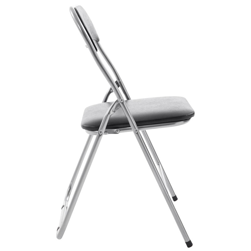 Hopfällbar stol med vadderad sits och metallram