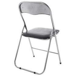 Hopfällbar stol med vadderad sits och metallram