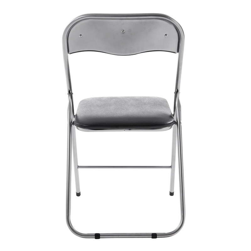 Hopfällbar stol med vadderad sits och metallram