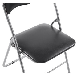 Hopfällbar stol med vadderad sits och metallram