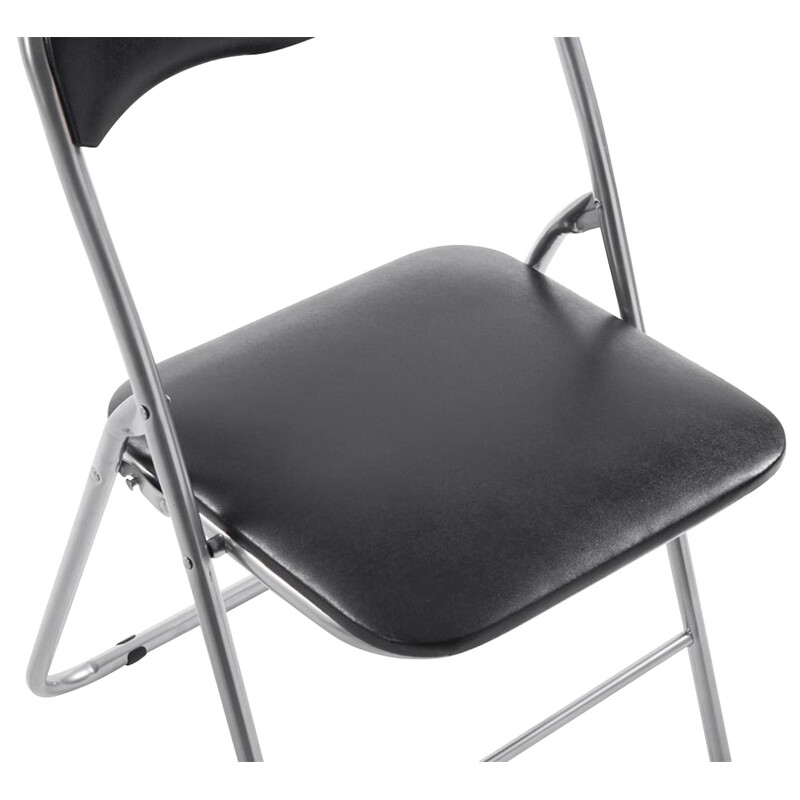 Hopfällbar stol med vadderad sits och metallram