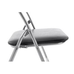 Hopfällbar stol med vadderad sits och metallram