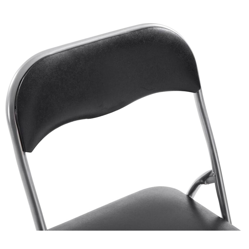 Hopfällbar stol med vadderad sits och metallram