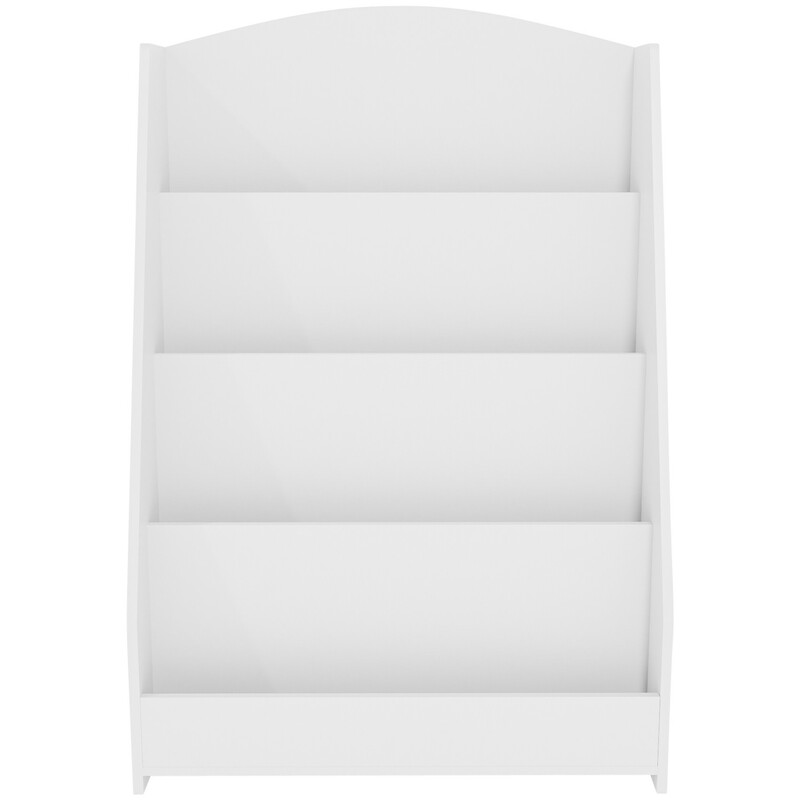 Tidlös barnbokhylla med fyra rymliga hyllor i MDF