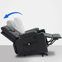 Elektrisk lyftfåtölj med USB och mugghållare