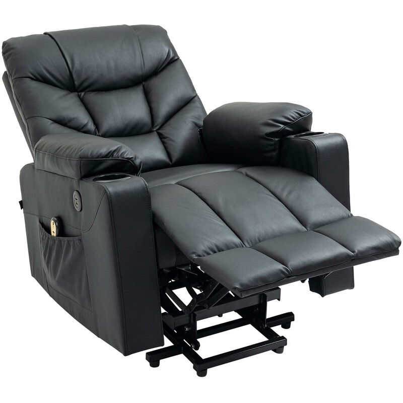 Elektrisk lyftfåtölj med USB och mugghållare