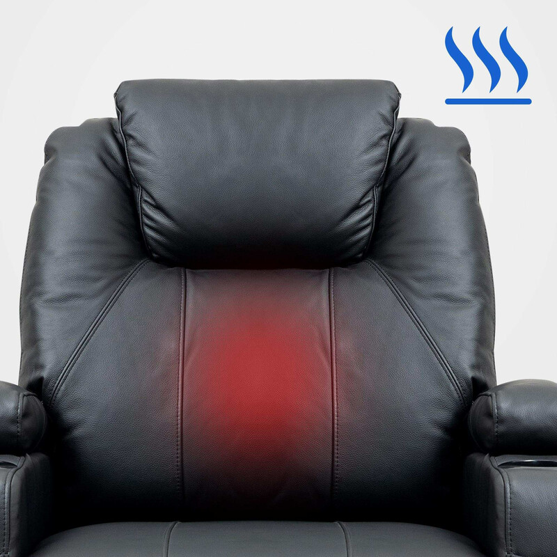 Lyxig massagefåtölj med värme och justerbart ryggstöd