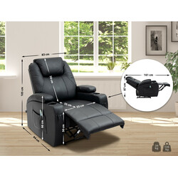 Lyxig massagefåtölj med värme och justerbart ryggstöd