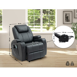 Elegant massagefåtölj med värmefunktion och justerbart ryggstöd