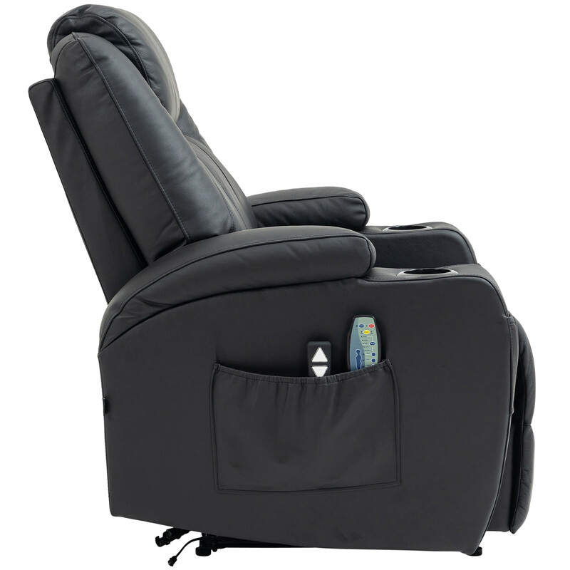 Elegant massagefåtölj med värmefunktion och justerbart ryggstöd