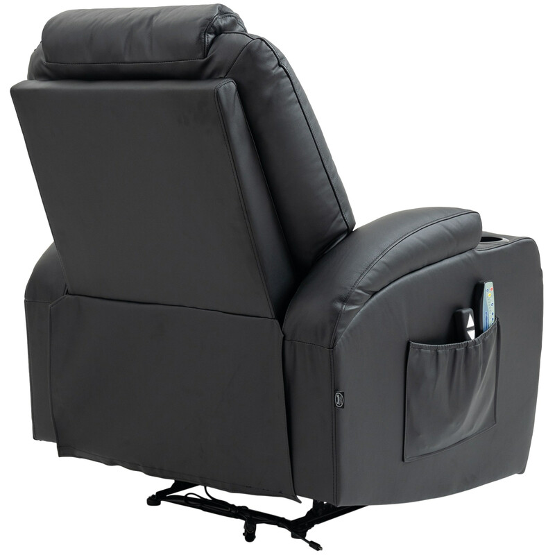 Elegant massagefåtölj med värmefunktion och justerbart ryggstöd