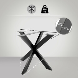 Industriella bordsben i pulverlackerat stål med golvskydd