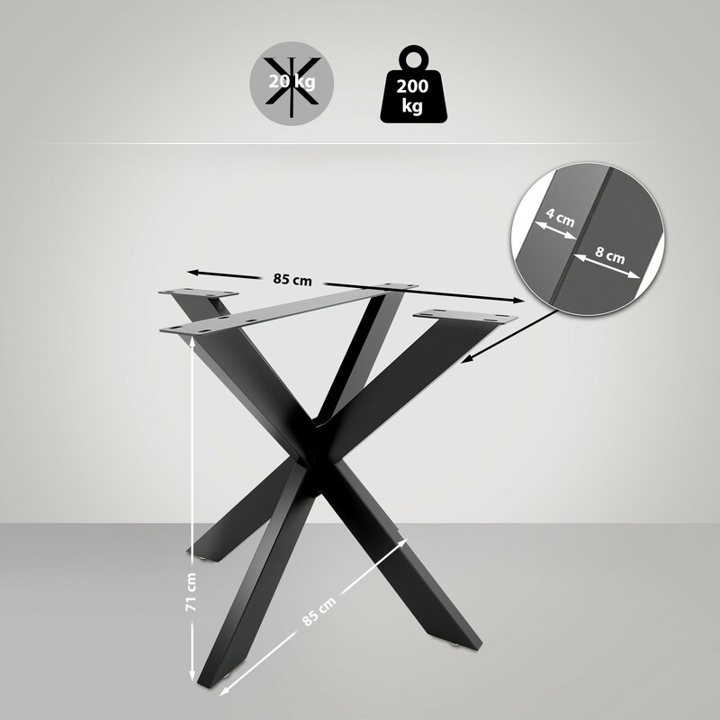 Industriella bordsben i pulverlackerat stål med golvskydd