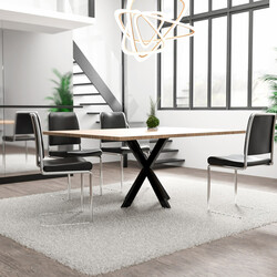 Industriella bordsben i pulverlackerat stål med golvskydd