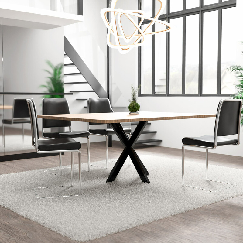 Industriella bordsben i pulverlackerat stål med golvskydd