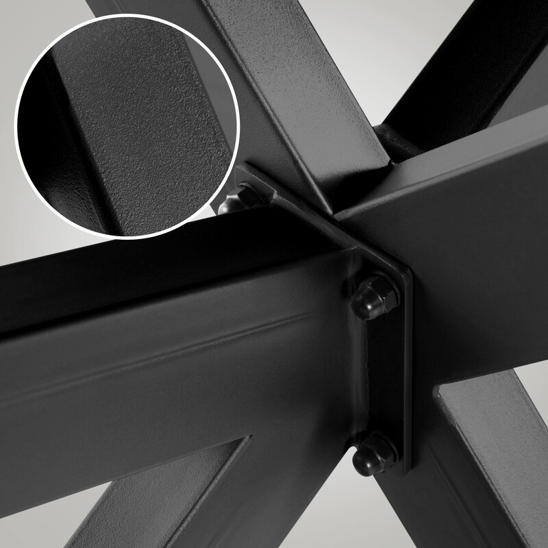 Industriella bordsben i pulverlackerat stål med golvskydd