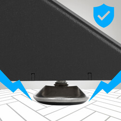 Industriella bordsben i pulverlackerat stål med golvskydd