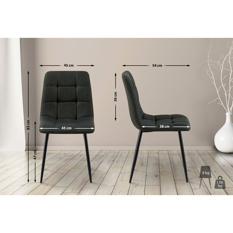 Elegant stoluppsättning med hög rygg och sammetstyg