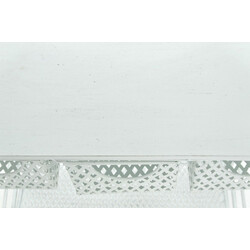 Nostalgisk växthylla i järn med antikpatina och metallkorgar