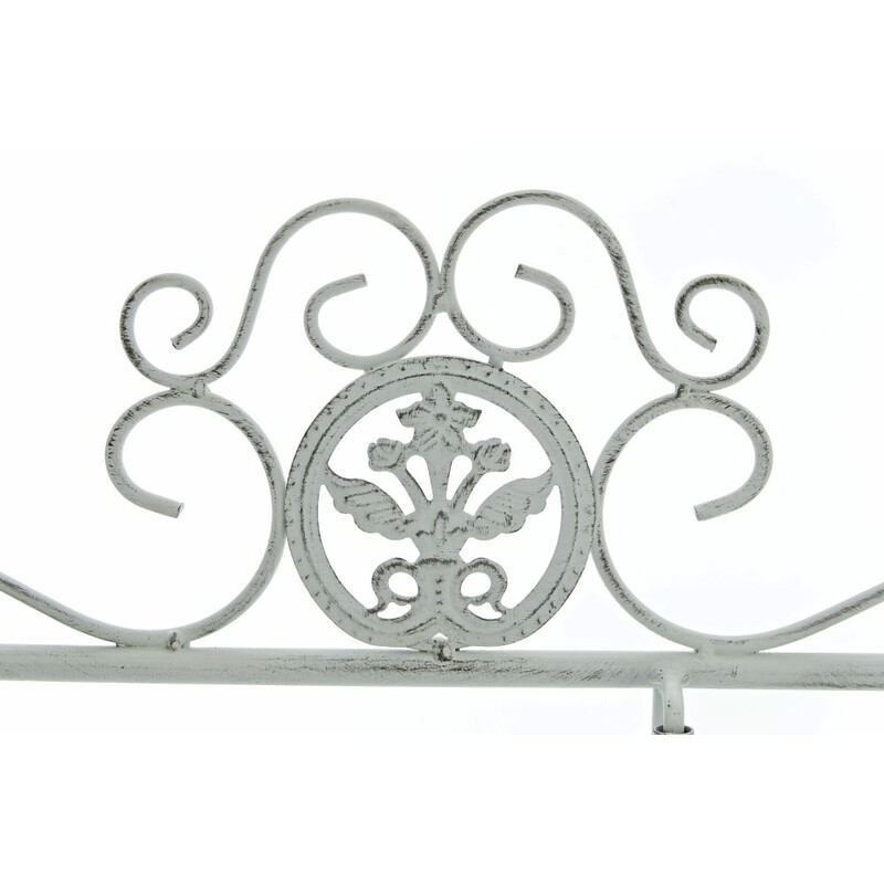 Nostalgisk växthylla i järn med antikpatina och metallkorgar