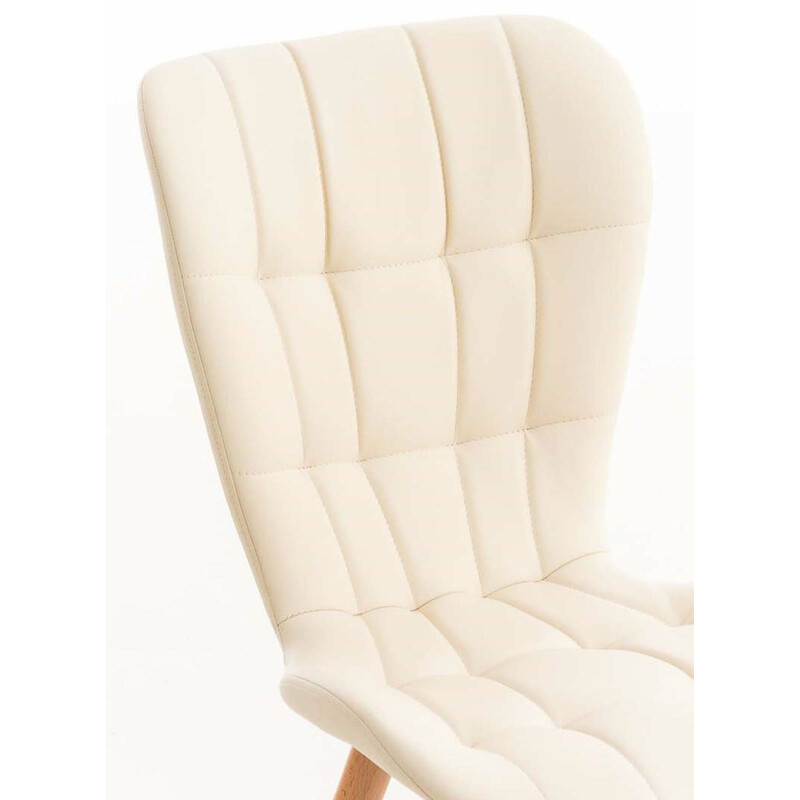 Elegant matstol i konstläder och trä, flera färger