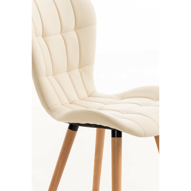 Elegant matstol i konstläder och trä, flera färger