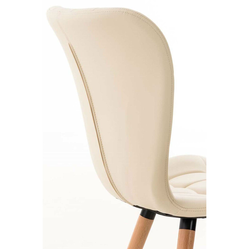 Elegant matstol i konstläder och trä, flera färger