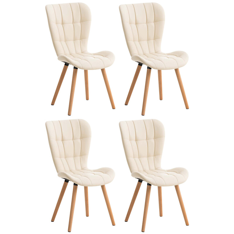 Elegant matstol i konstläder och trä, flera färger