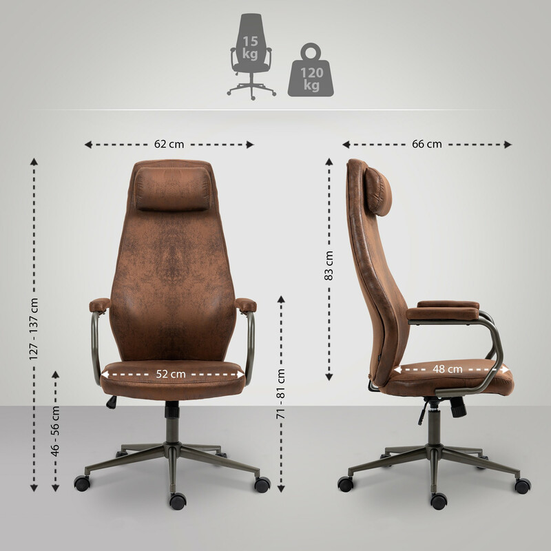 Industriell kontorsstol med ergonomisk design och konstläder