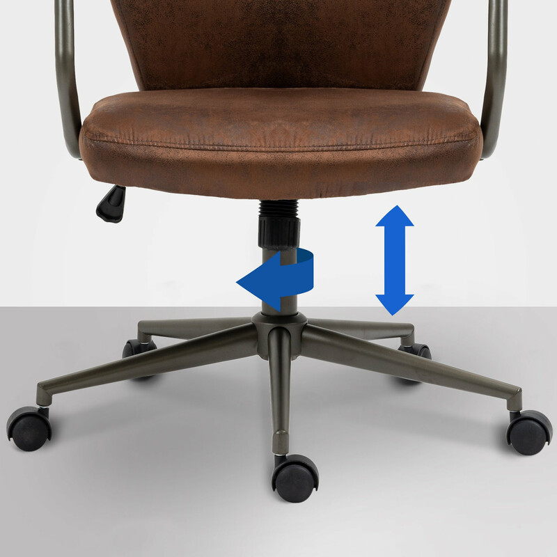 Industriell kontorsstol med ergonomisk design och konstläder