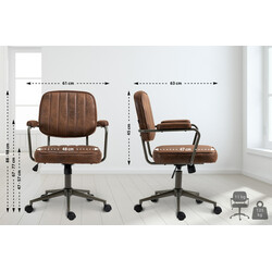 Ergonomisk kontorsstol med konstläder och justerbar höjd