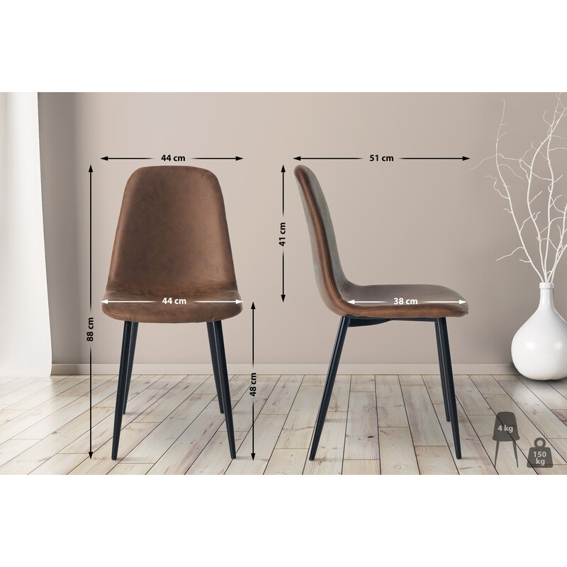 Bekväm och elegant matsalsstol med hög ryggstöd