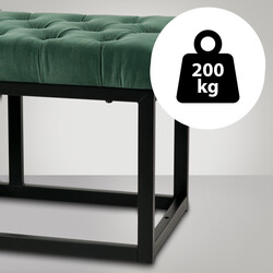 Elegant och bekväm sammetsbänk med quiltad sittyta