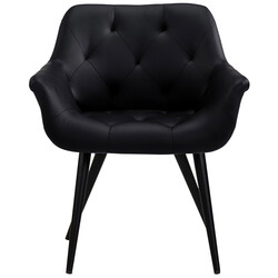 Elegant modern matstol med bekväm stoppning och metallram