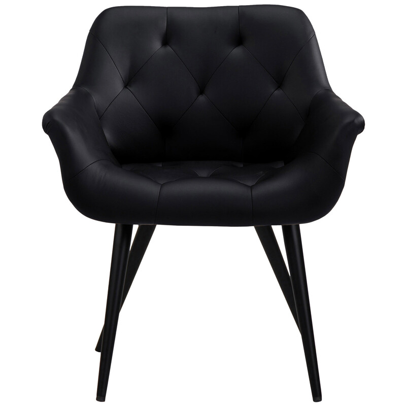 Elegant modern matstol med bekväm stoppning och metallram