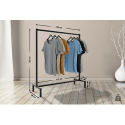 Industriell klädställning loft-stil platsbesparande förvaring stabil