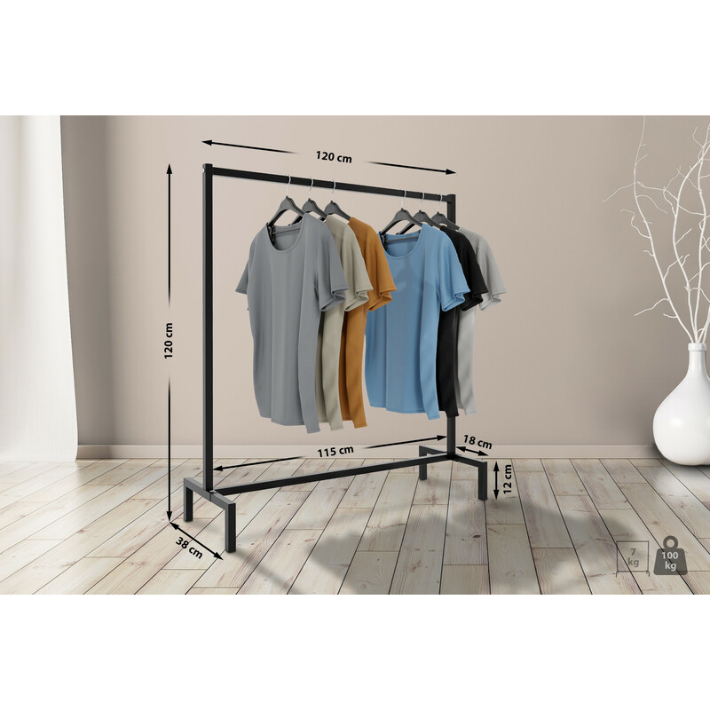 Industriell klädställning loft-stil platsbesparande förvaring stabil