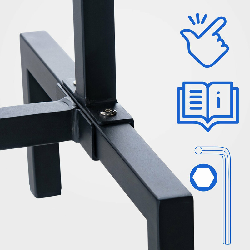 Industriell klädställning loft-stil platsbesparande förvaring stabil