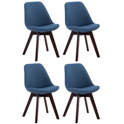 Eleganta bekväma stolar med tyg och trädetaljer