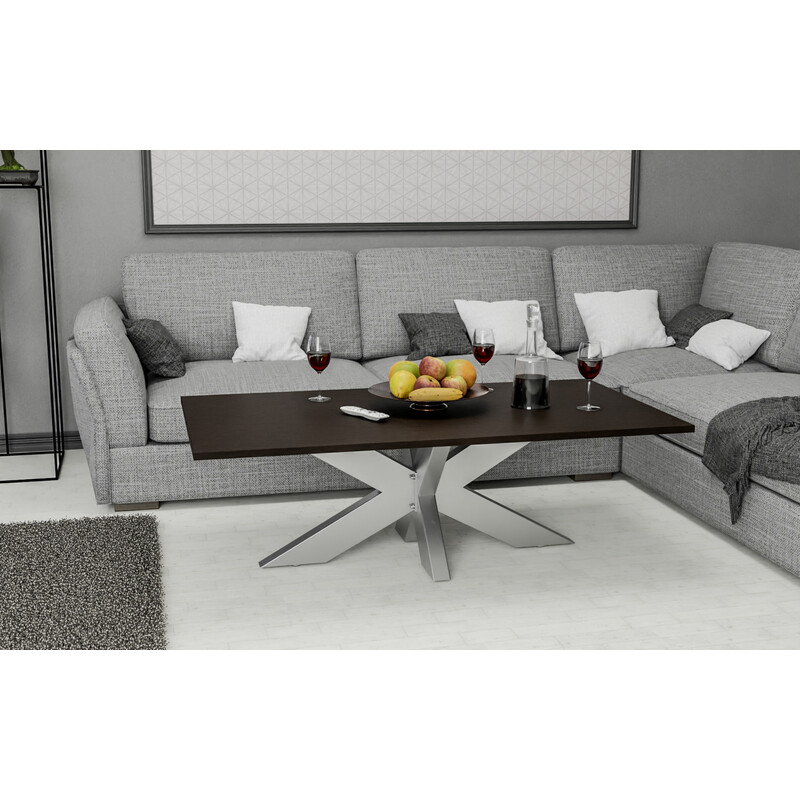 Borstade bordsben i rostfritt stål med golvskydd