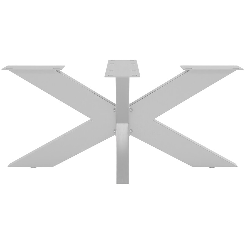 Borstade bordsben i rostfritt stål med golvskydd