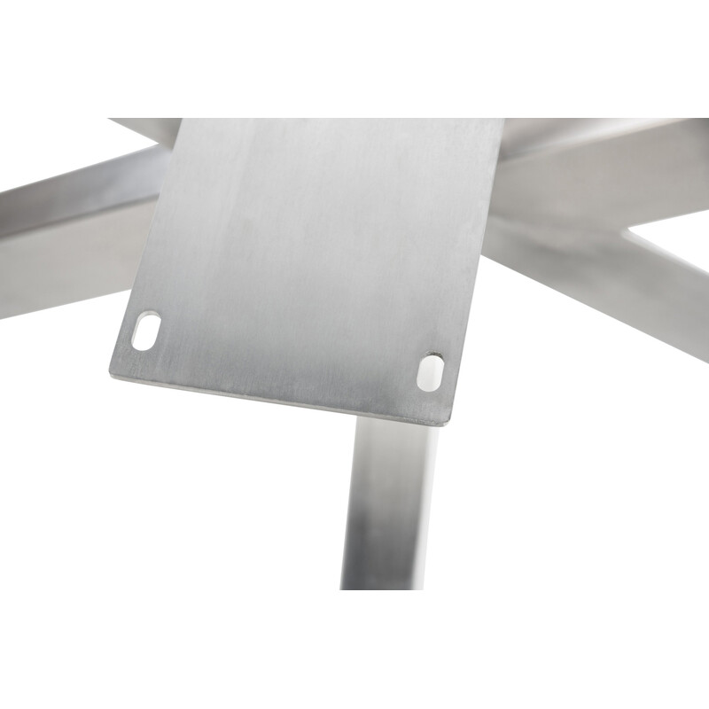 Borstade bordsben i rostfritt stål med golvskydd