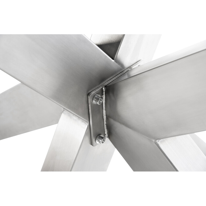 Borstade bordsben i rostfritt stål med golvskydd