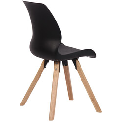 Bekväm besöksstol med hållbar träbas och materialval