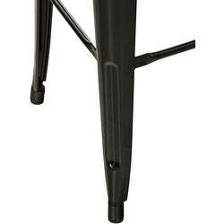 Klassisk metallbarstol med ryggstöd och fotstöd