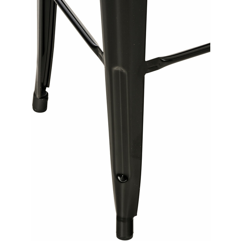 Klassisk metallbarstol med ryggstöd och fotstöd