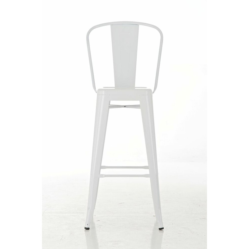Klassisk hållbar barstol med högt ryggstöd i metall